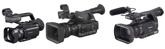 Caméras de poing HD tapeless : Sony XDCam X70 et X200, Panasonic HPX 250