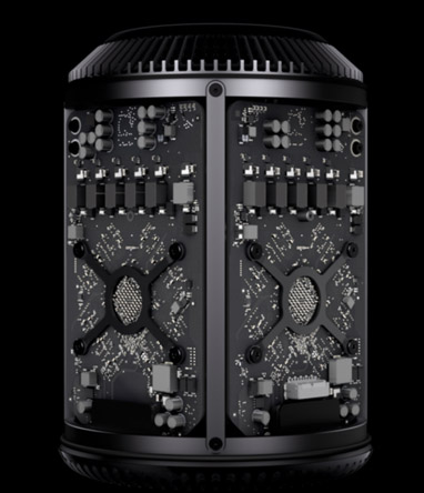 Le Mac Pro prévoit deux graphiques (AMD), pour afficher et calculer en temps réel les images, flux vidéo, 2D et D...