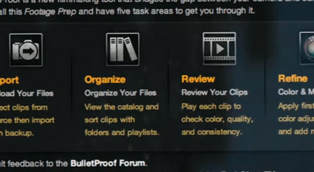 BulletProof, logiciel de liaison entre caméras et montage...
