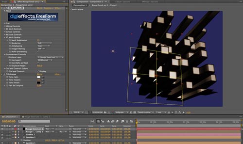 A partir de la version CS 5, After Effects accueille le plug in Freeform, pour du warping de haut niveau...