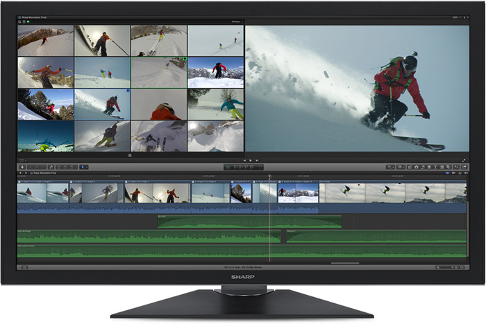 Final Cut Pro X.1 sur l'écran Sharp 4K proposé par Apple avec le tout nouveau Mac Pro... 