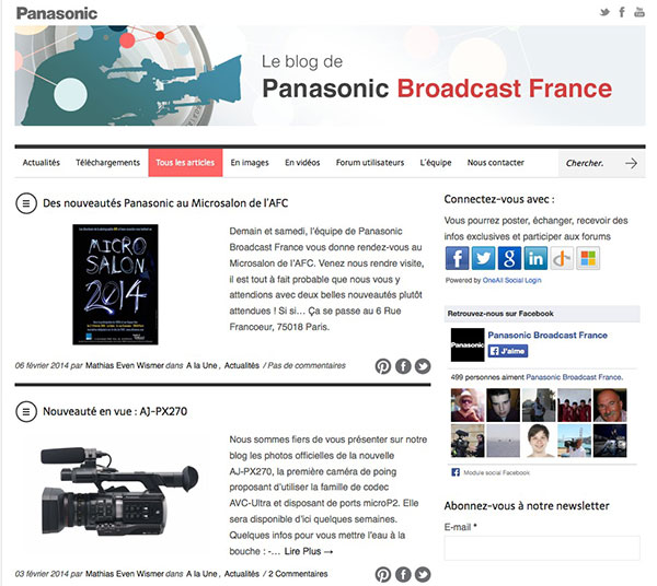 le blog Panasonic