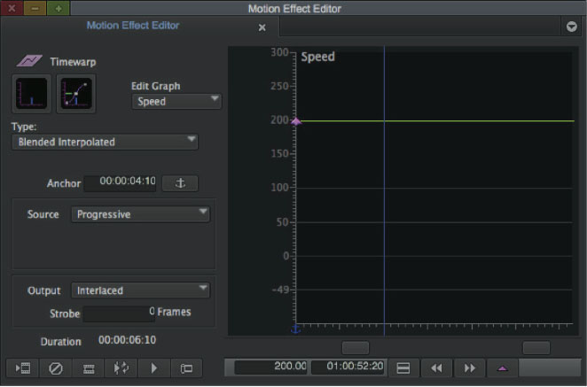 Motion effect editor : modification d'un motion adapter
