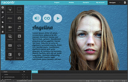 Racontr est une puissante application online pour créer des webdocs html5.