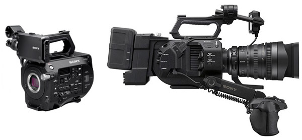 Le Sony FS 7, caméra 4K haute vitesse modulaire, avec bras téléscopique.