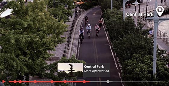 Intégration de vidéos, avec annotations, marqueurs, liens...