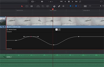 DaVinci Resolve propose de nombreux effets, du retiming, des courbes de Béziers...