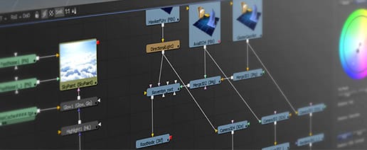 Fusion propose une interface nodale pour régler les opérations de compositing.