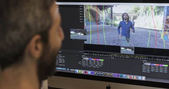 Postproduction avec Mistika VR, application de stitch temps réel avec optical flow, stabilisation...