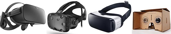 Casques VR : Oculus Rift, HTC Vive, Samsung Gear, Google Cardbox