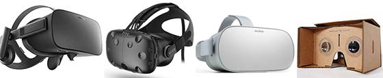 Casques VR : Oculus Rift, HTC Vive, Oculus Go, Google Cardbox