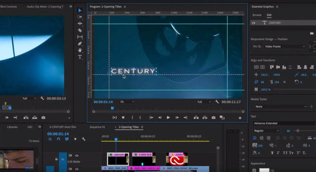 Premiere Pro CC 2019 et ses règles et guides pour travailler graphiquement avec précision, une nouveauté attendue.