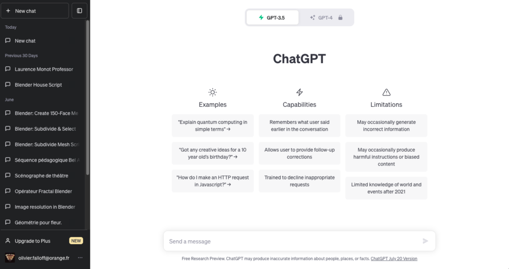 interface ChatGPT